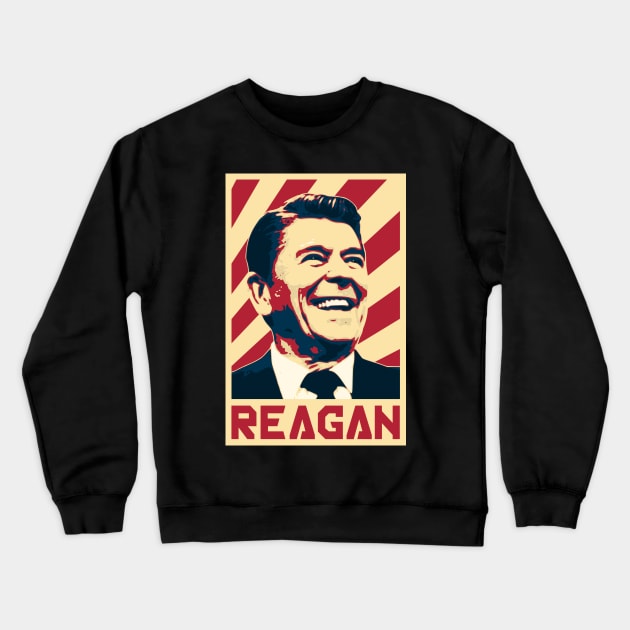 Ronald Reagan Retro Propaganda Crewneck Sweatshirt by Nerd_art